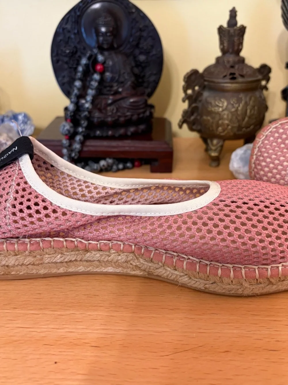 NWOT Naguisa Women 38 US 8 Mesh Espadrille Flat Free People Dusty Rose Cottage